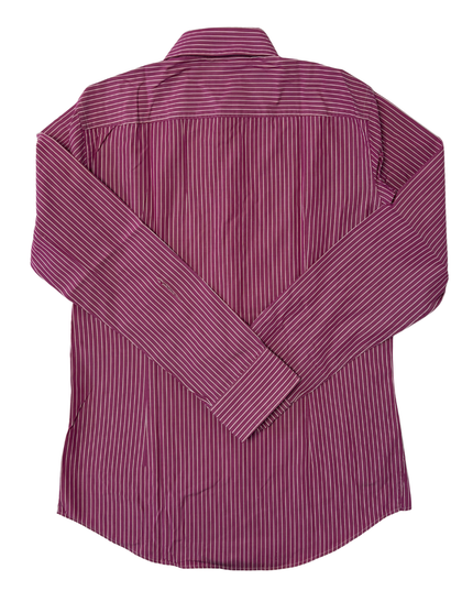 Hugo Boss Slim Fit Maroon Pinstripe Dress Shirt - S