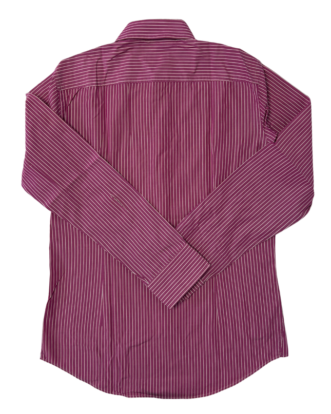 Hugo Boss Slim Fit Maroon Pinstripe Dress Shirt - S
