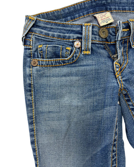 True Religion Straight Leg Mid Wash Premium Denim Jeans - S | Waist: 28"
