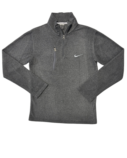 Nike Gray Fleece Quarter-Zip Pullover Sweatshirt
