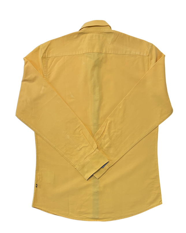 Nautica Slim Fit Golden Yellow Button-Up Shirt - M