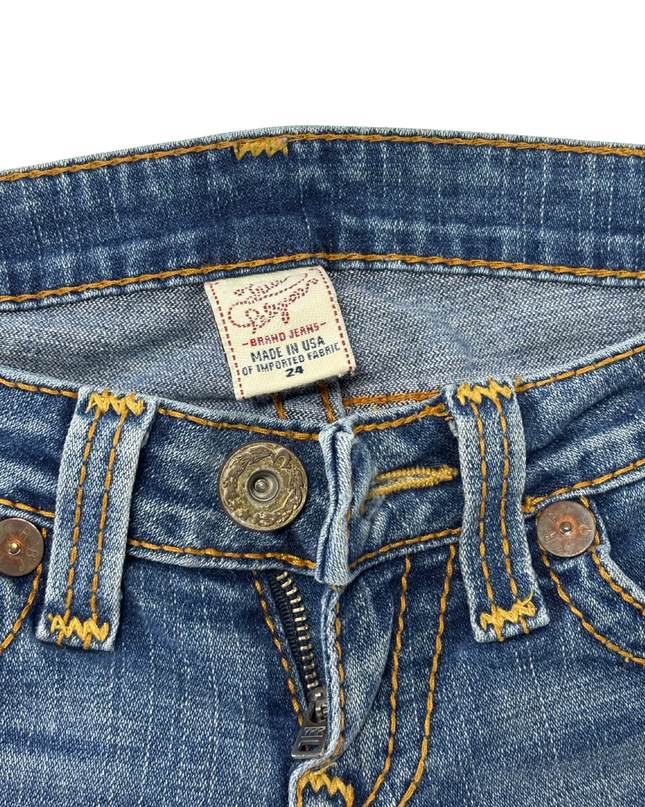 True Religion Straight Leg Mid Wash Premium Denim Jeans - S | Waist: 28"