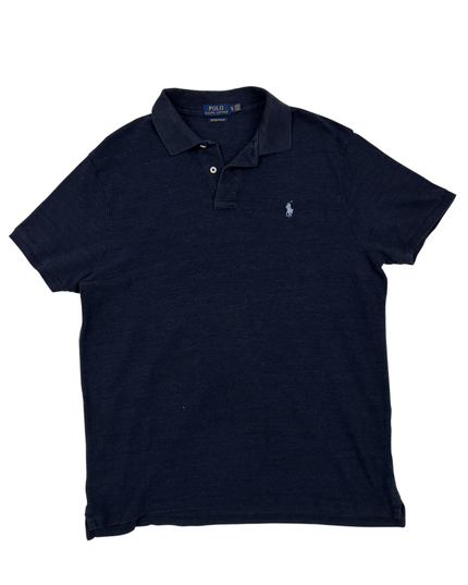 Ralph Lauren Custom Slim Fit Navy Blue Piqué Polo Shirt - L