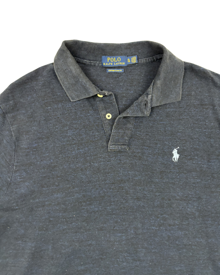 Ralph Lauren Custom Slim Fit Navy Blue Piqué Polo Shirt - L