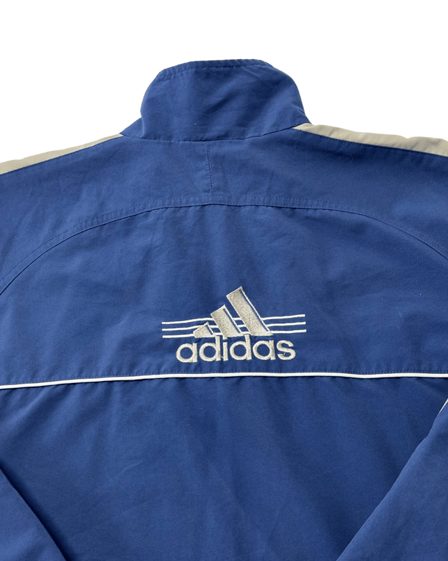Adidas Royal Blue & Beige Panel Zip-Up Track Jacket