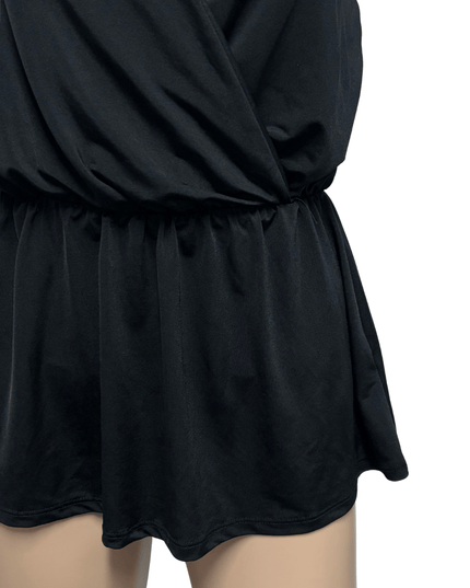 Mikey & Joey Classic Black Sleeveless Wrap Romper