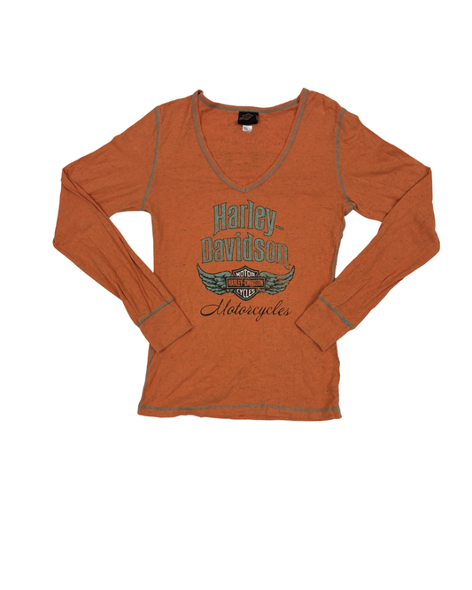 COLLECTIBLE Harley-Davidson Bald Eagle Marquette MI Burnt Orange T-Shirt - S