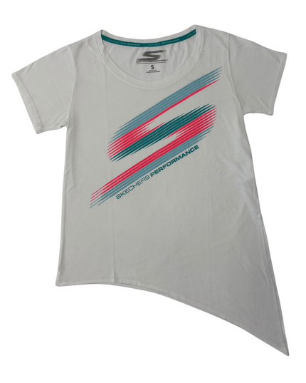 Skechers Performance White Asymmetrical Hem Active T-Shirt - S
