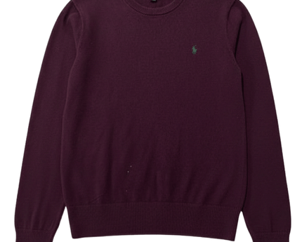 Ralph Lauren Burgundy Crewneck Cotton Sweater