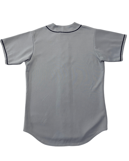 Majestic MLB Grey Button-Up Baseball Jersey