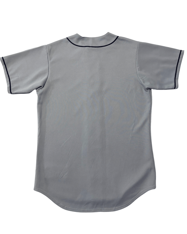 Majestic MLB Grey Button-Up Baseball Jersey