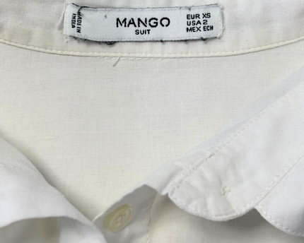 Mango Suit White Broderie Anglaise Cropped Shirt