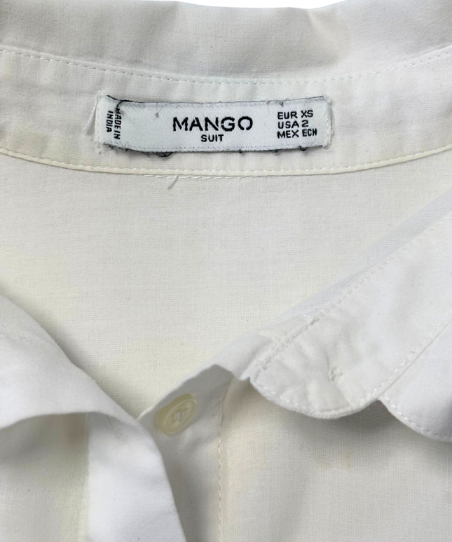 Mango Suit White Broderie Anglaise Cropped Shirt