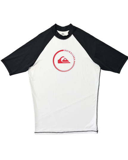 Quiksilver Red Logo Black & White Surf Rash Guard T-Shirt