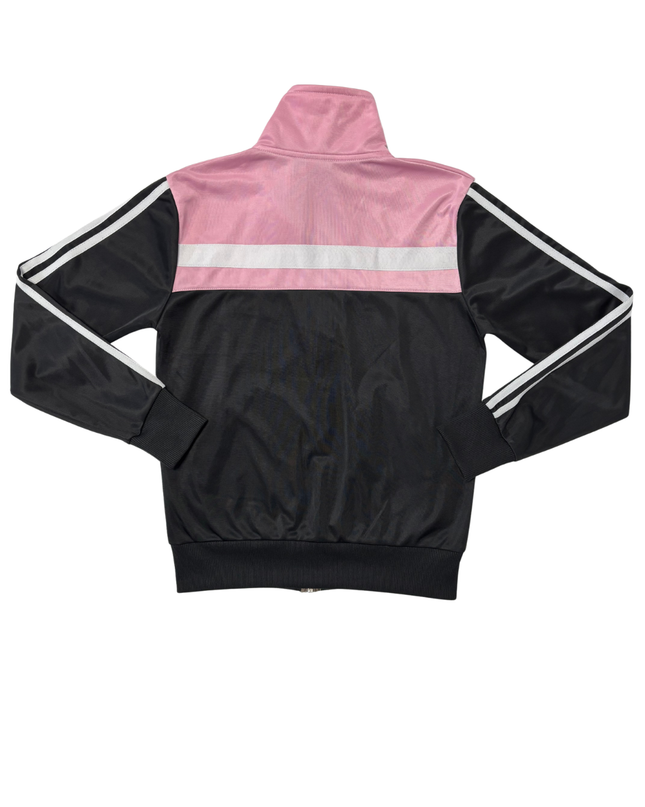 Adidas Originals Pink & Black Colorblock Trefoil Track Jacket