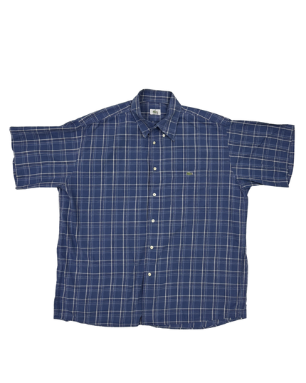 Lacoste Blue Plaid Short Sleeve Shirt - XXL