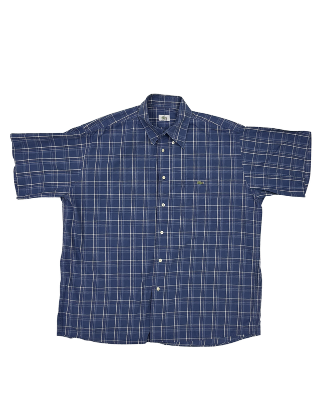 Lacoste Blue Plaid Short Sleeve Shirt - XXL