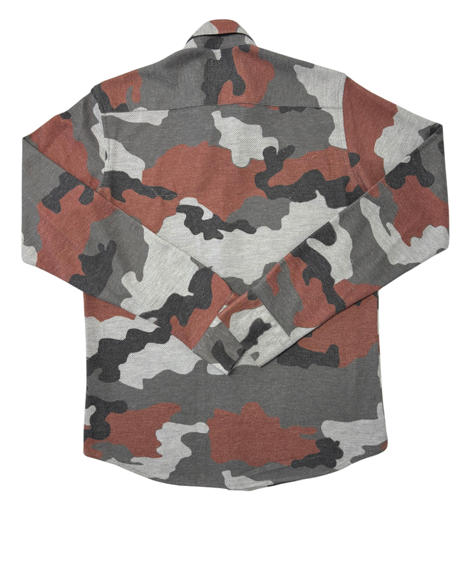 Lacoste Slim Fit Grey & Rust Camo Pattern Polo Shirt