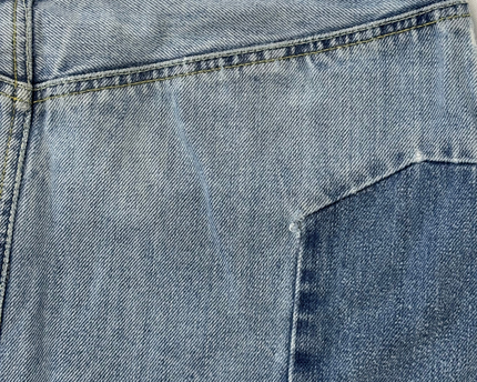 Blue Blood Y2K Vintage Patchwork Denim A-Line Mini Skirt