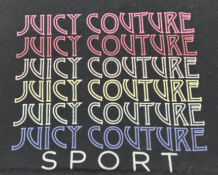 Juicy Couture Sport Black Multi-Logo Graphic T-Shirt