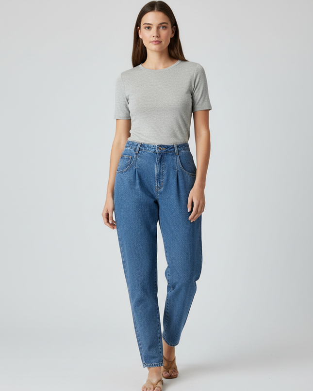 Brittania Blue High-Waisted Tapered Leg Vintage Jeans