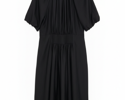 NEXT Black Collared Short Sleeve Midi Dress