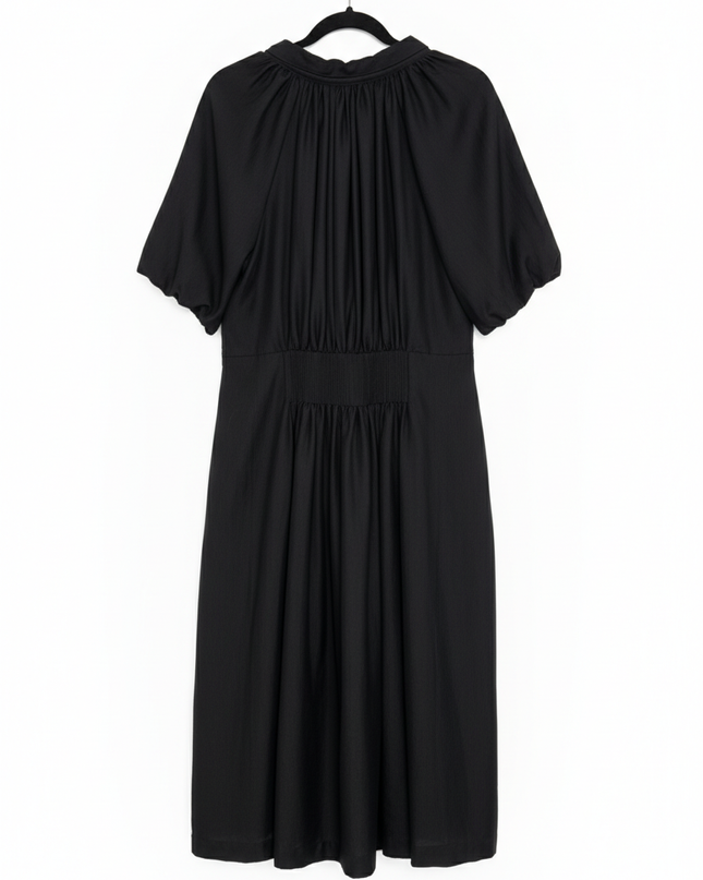 NEXT Black Collared Short Sleeve Midi Dress