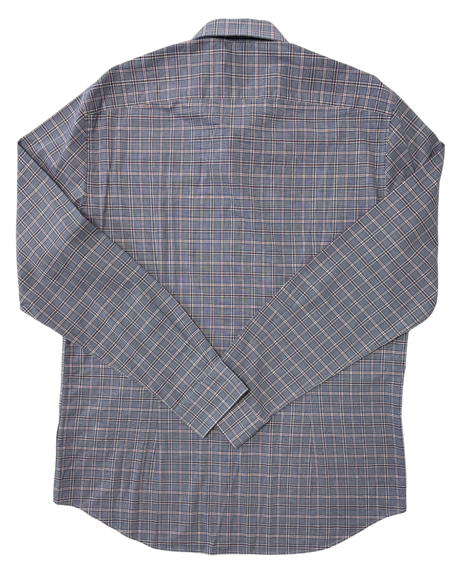 Tommy Hilfiger Tailored Navy & Maroon Plaid Shirt