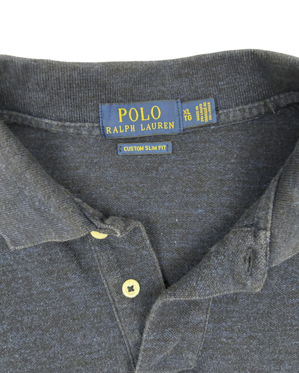 Ralph Lauren Custom Slim Fit Navy Blue Piqué Polo Shirt - L