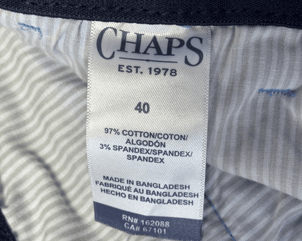 CHAPS Classic-Fit Stretch Flat-Front Blue Shorts