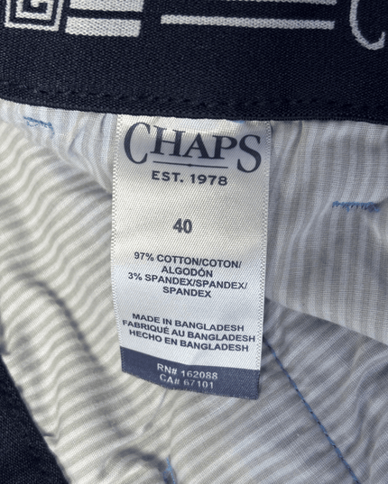 CHAPS Classic-Fit Stretch Flat-Front Blue Shorts