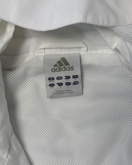 Adidas Real Madrid White Full-Zip with Gold Stripes Hooded Jacket