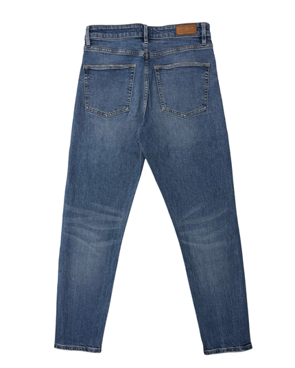 S.Oliver Distressed Mid-Wash Blue Button Fly Skinny Jeans - S | Waist: 28"