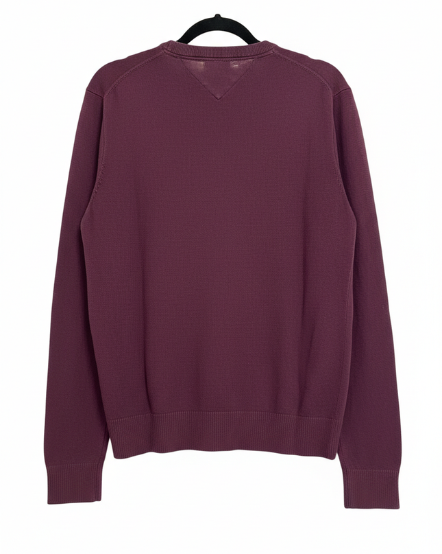 Tommy Hilfiger Maroon V-Neck Pima Cotton Cashmere Sweater