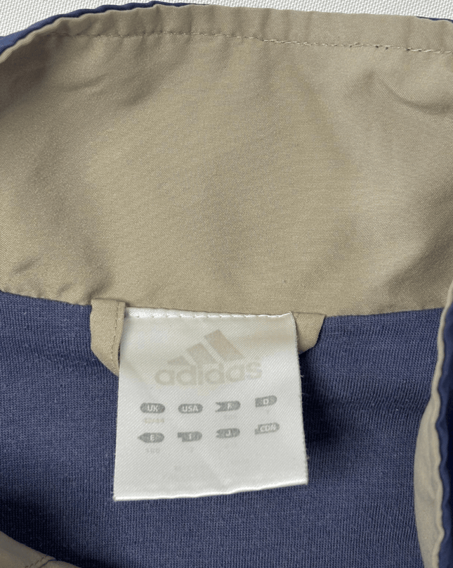 Adidas Royal Blue & Beige Panel Zip-Up Track Jacket