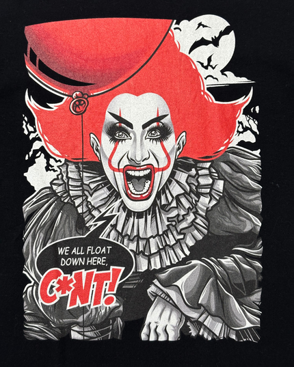 Gildan Softstyle Pennywise Horror Parody Black Graphic T-Shirt - XS