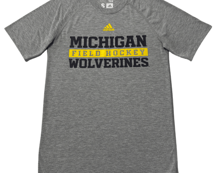 Adidas Michigan Wolverines Grey Climalite Field Hockey T-Shirt