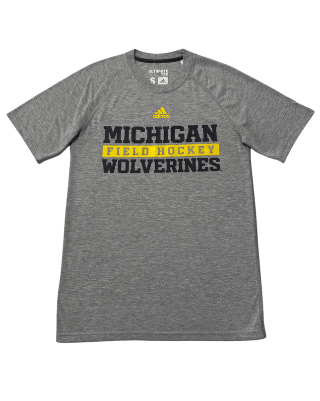 Adidas Michigan Wolverines Grey Climalite Field Hockey T-Shirt