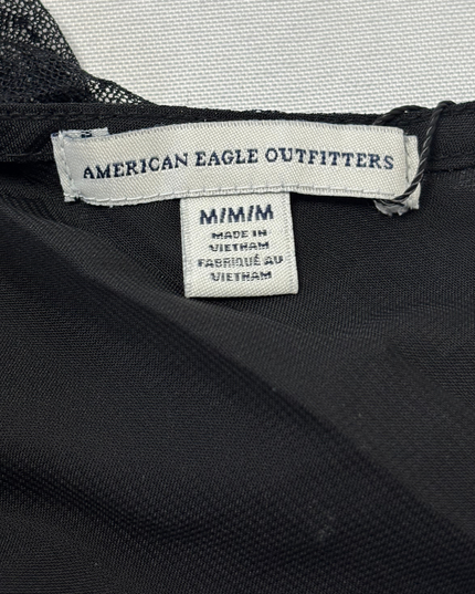American Eagle Black Sheer Lace Layered Cami Top