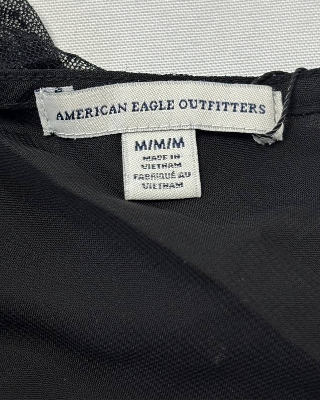 American Eagle Black Sheer Lace Layered Cami Top
