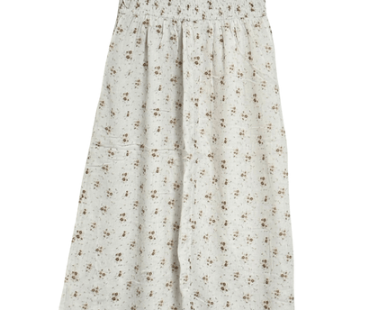 Aeropostale Beige Floral Smocked Bodice Midi Sundress