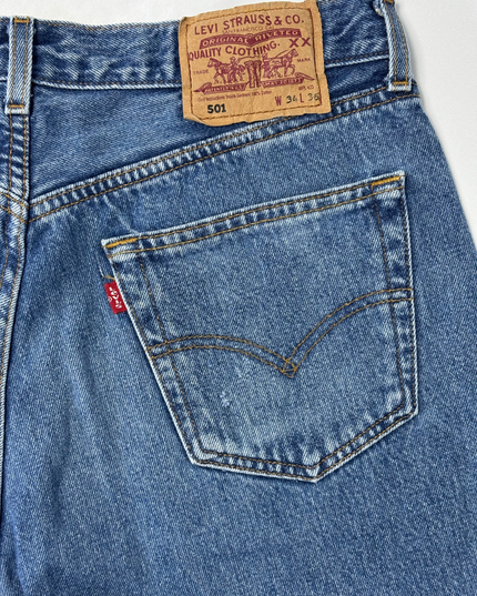 Levi’s 501 Medium Wash Button-Fly Straight Fit Denim Jeans