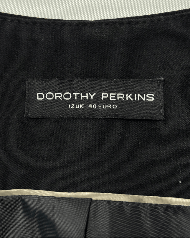 Dorothy Perkins Deep V Black Fitted Tailored Vest