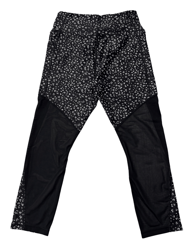 Juicy Couture Sport Black & White Leopard Print Performance Leggings