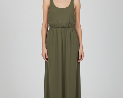 Zara Trafaluc Olive Green Sleeveless Maxi Dress