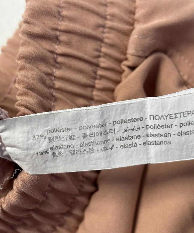 Zara Tan High-Waisted Cargo Utility Joggers