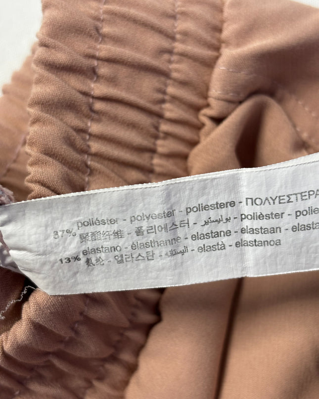 Zara Tan High-Waisted Cargo Utility Joggers