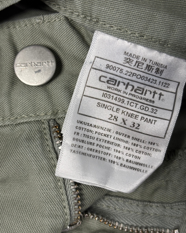 Carhartt WIP Single Knee Sage Green Canvas Workwear Pant