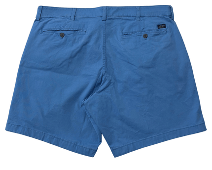 CHAPS Classic-Fit Stretch Flat-Front Blue Shorts