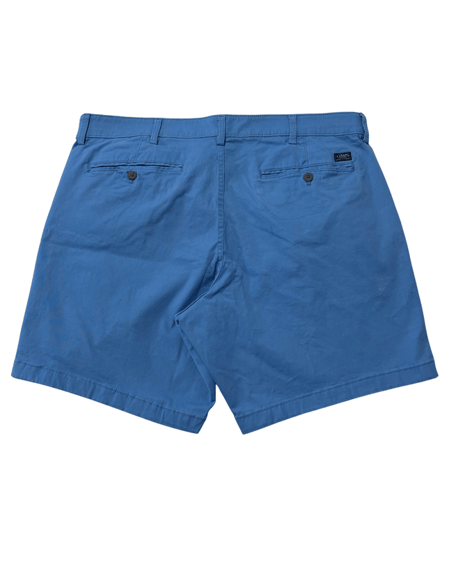 CHAPS Classic-Fit Stretch Flat-Front Blue Shorts